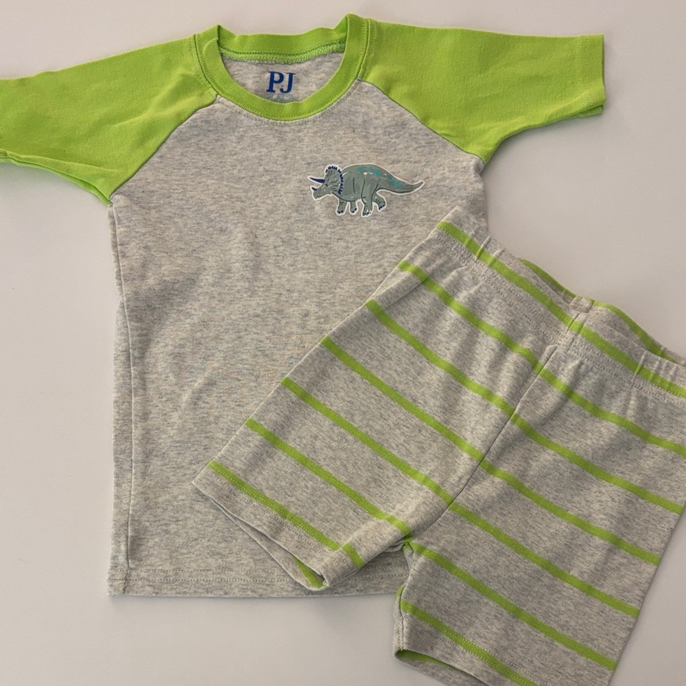 The Children's Place Green and Gray Dinosaur Pajama Set